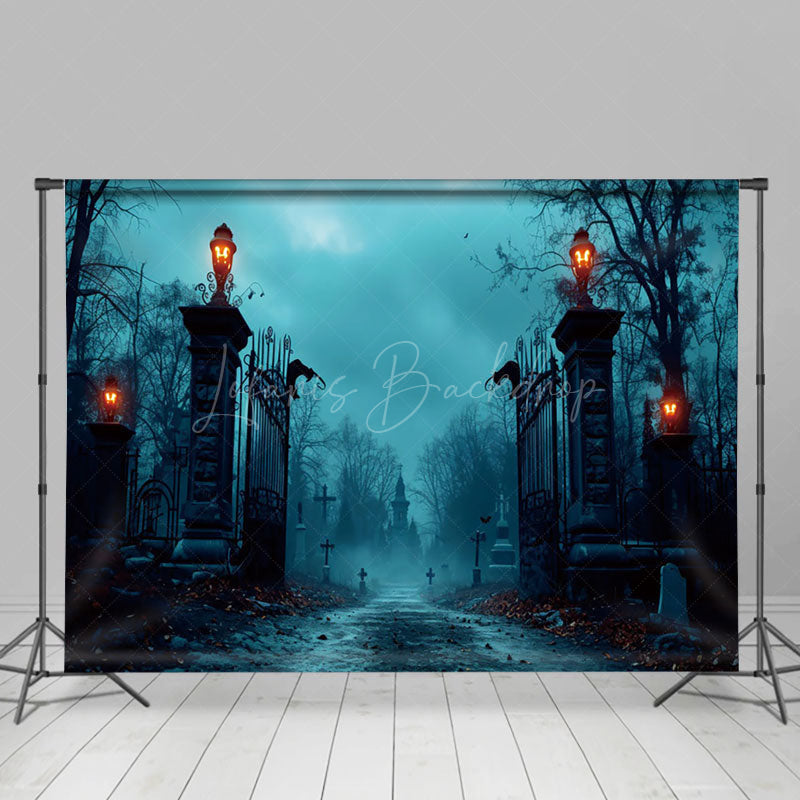 Lofaris Solemn Scary Cemetery Horror Theme Halloween Backdrop