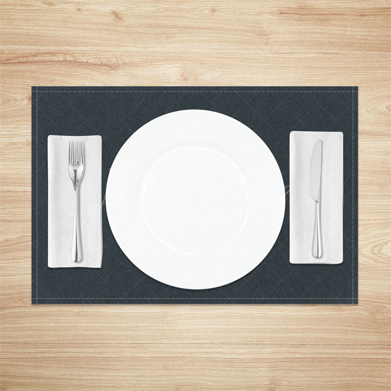 Lofaris Solid Color Black Cloth Dining Set Of 4 Placemats