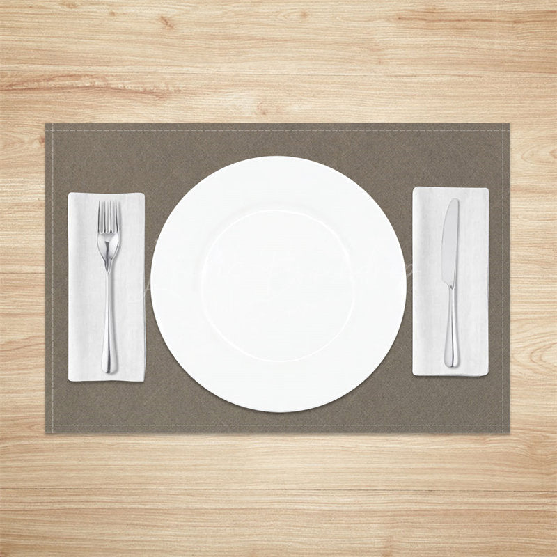 Lofaris Solid Color Light Brown Simple Set Of 4 Placemats