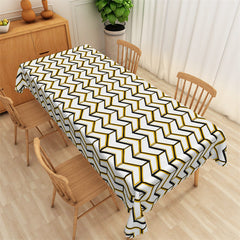 Lofaris Solid Geometric Herringbone Rectangle Tablecloth