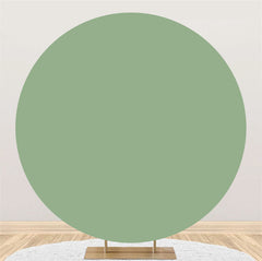 Lofaris Solid Light Green Simple Round Backdrop For Birthday