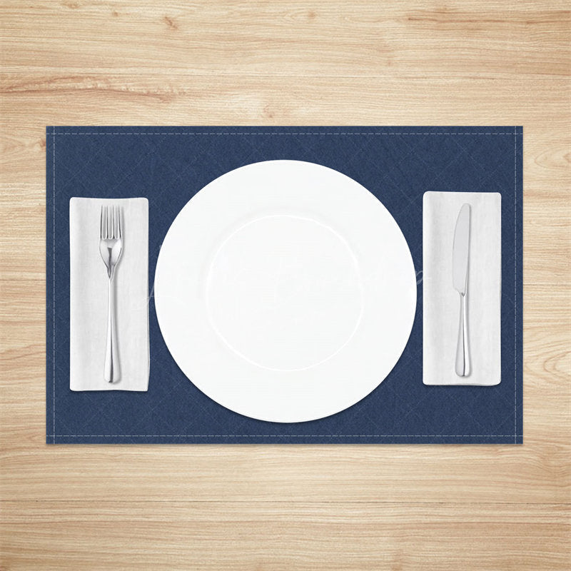 Lofaris Solid Navy Blue Cloth Set Of 4 Placemats For Dinner