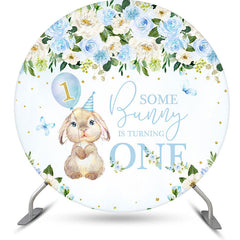 Lofaris Some Bunny Is Turning One Flower Birthday Backdrop