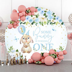 Lofaris Some Bunny Is Turning One Flower Birthday Backdrop