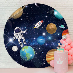 Lofaris Space Astronaut Birthday Round Backdrop For Boy