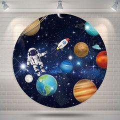 Lofaris Space Astronaut Birthday Round Backdrop For Boy