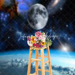 Lofaris Space Moon Earth Atmosphere Galaxy Photo Backdrop