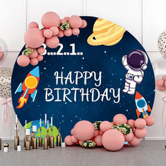 Lofaris Space Rocket Saturn Earth Circle Birthday Backdrop