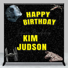 Lofaris Spaceship Outer Space Personalized Birthday Backdrop