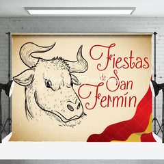 Lofaris Spain Flag Bullfight Fiestas De San Fermin Backdrop