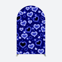 Lofaris Sparkle Blue Hearts Arch Backdrop For Birthday Party