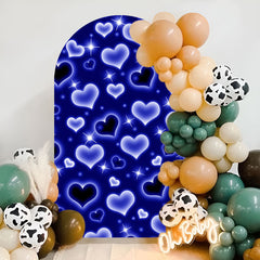 Lofaris Sparkle Blue Hearts Arch Backdrop For Birthday Party