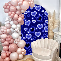 Lofaris Sparkle Blue Hearts Arch Backdrop For Birthday Party