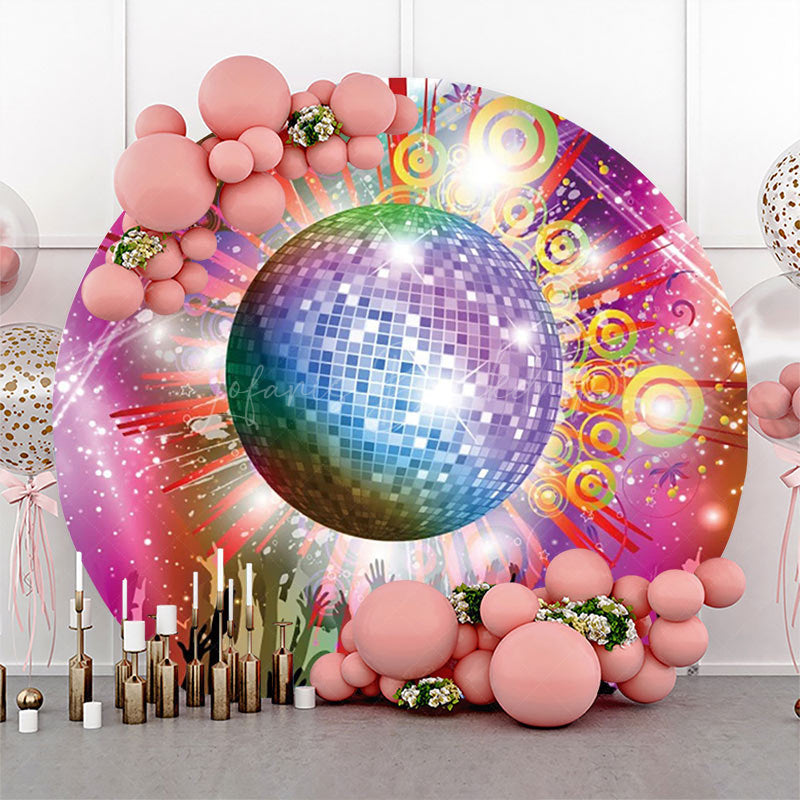 Lofaris Sparkle Crystal Ball Round Backdrop For Disco Party