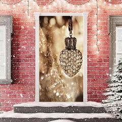 Lofaris Sparkle Diamond Bokeh Merry Christmas Door Cover