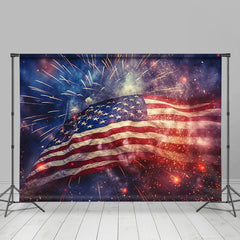 Lofaris Sparkle Fog American Falg Independence Day Backdrop