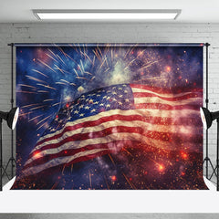 Lofaris Sparkle Fog American Falg Independence Day Backdrop