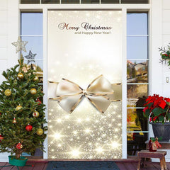 Lofaris Sparkle Gold Bow Tie Merry Christmas Door Cover