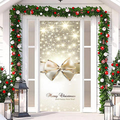 Lofaris Sparkle Gold Bow Tie New Year Christmas Door Cover