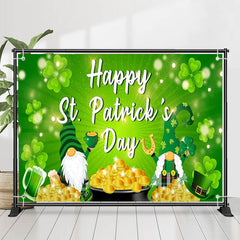 Lofaris Sparkle Gold Coins Gnomes St Patricks Day Backdrop