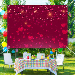 Lofaris Sparkle Light Red Heart Star Valentines Day Backdrop