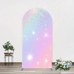 Lofaris Sparkle Rainbow Gold Glitter Arch Birthday Backdrop