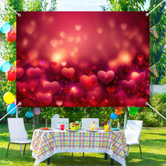 Lofaris Sparkle Repeat Hearts Bokeh Valentines Day Backdrop