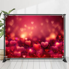 Lofaris Sparkle Repeat Hearts Bokeh Valentines Day Backdrop