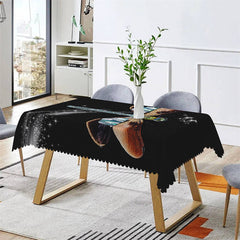 Lofaris Sparkling Big Dragonfly Black Tablecloth For Kitchen