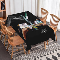 Lofaris Sparkling Big Dragonfly Black Tablecloth For Kitchen