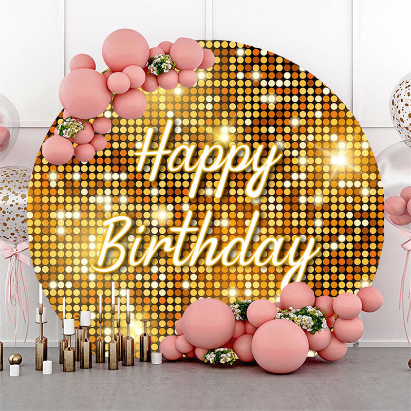 Lofaris Sparkling Dots Disco Style Round Birthday Backdrop