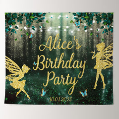 Lofaris Sparkling Elf Leaves Bokeh Custom Birthday Backdrop