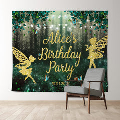 Lofaris Sparkling Elf Leaves Bokeh Custom Birthday Backdrop