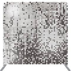 Lofaris Sparkling Silver Sequin Wall Backdrop Cover For Party