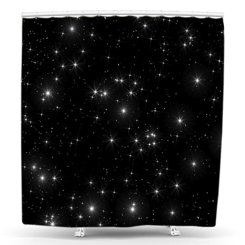 Lofaris Sparkling Stars Night Sky Shower Curtain For Bathtub