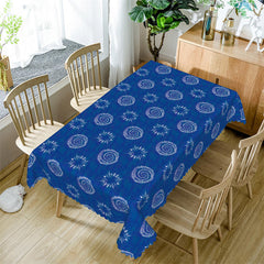 Lofaris Sparks Eddys Repeat Navy Blue Tablecloth For Decor