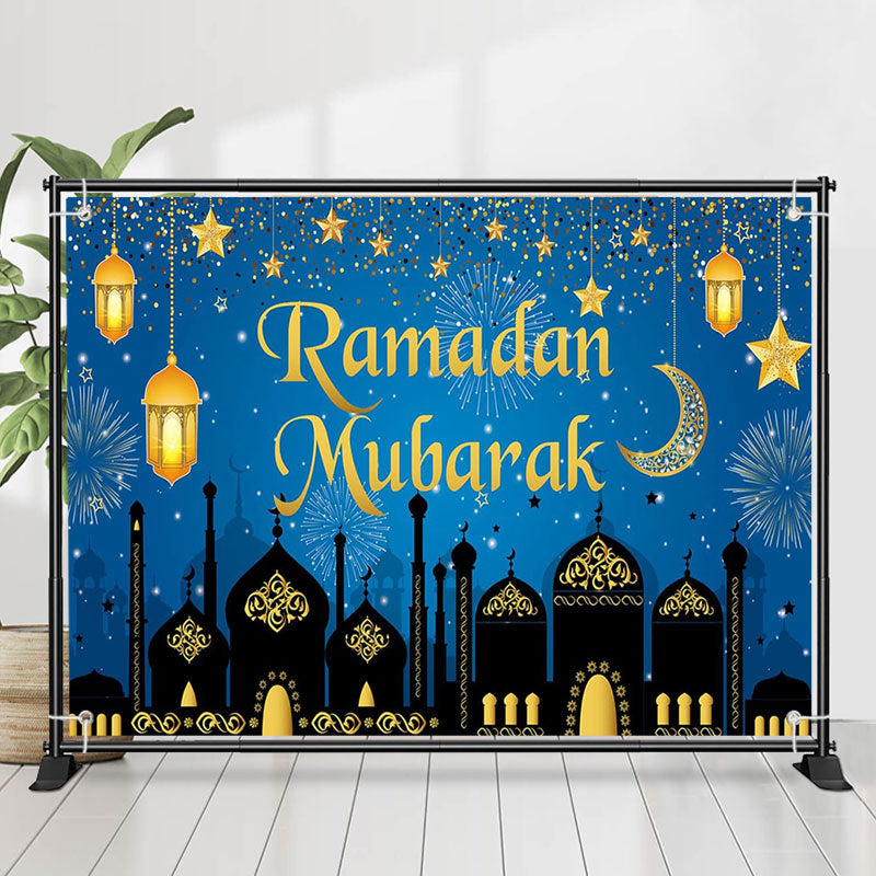 Lofaris Sparks Moon Star Nights Ramadan Mubarak Backdrop