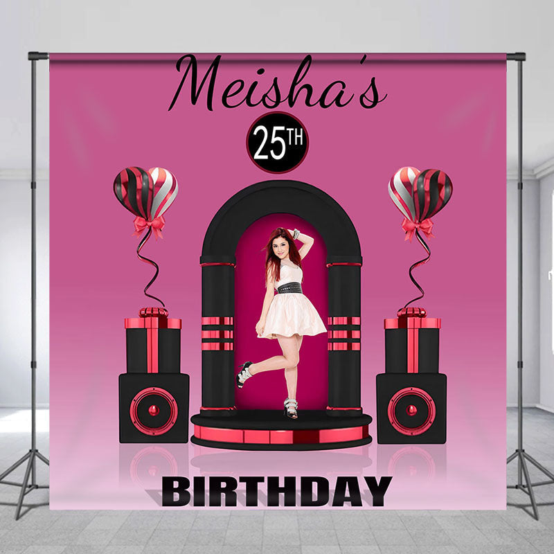 Lofaris Speaker Stage Purple Custom 25Th Birthday Backdrop