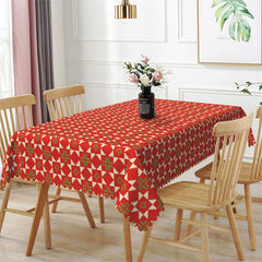 Lofaris Special Red And Green Prints Rectangle Tablecloth