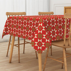 Lofaris Special Red And Green Prints Rectangle Tablecloth