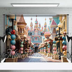 Lofaris Spherical Pillar Colorful Castle Easter Backdrop