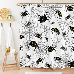 Lofaris Spider Web Pattern White Bathroom Shower Curtain