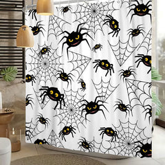 Lofaris Spider Web Pattern White Bathroom Shower Curtain