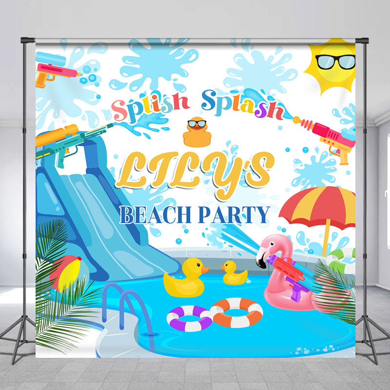 Lofaris Splash Custom Summmer Beach Party Backdrop For Kids