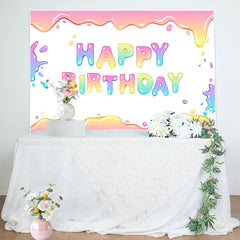 Lofaris Splashing Colorful Water Happy Birthday Backdrop