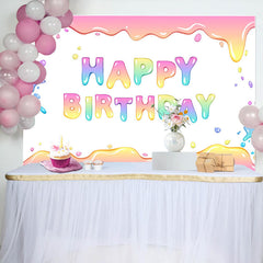 Lofaris Splashing Colorful Water Happy Birthday Backdrop