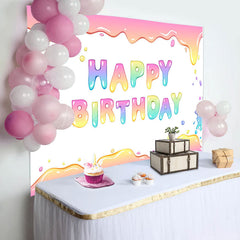 Lofaris Splashing Colorful Water Happy Birthday Backdrop