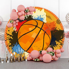 Lofaris Splashing Graffiti Basketball Sports Round Backdrop