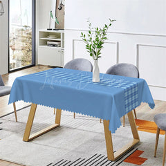 Lofaris Splicing Retro Blue Checkered Rectangle Tablecloth