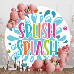 Lofaris Splish Splash Water Droplets Round Party Backdrop